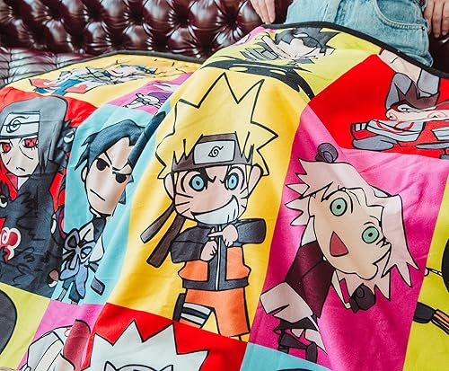 Miniatura 5 de Naruto Manta de forro polar con collage de personajes de Shippuden con respaldo Sherpa  Funda suave de felpa para sofá y cama