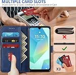 for Samsung Galaxy A16 Case for Samsung A16 Wallet Case Shockproof Flip Flap Magnetic Clasp Protective for Galaxy A16 Cover with Cash Credit Card Slots for Samsung A16 (Blue)