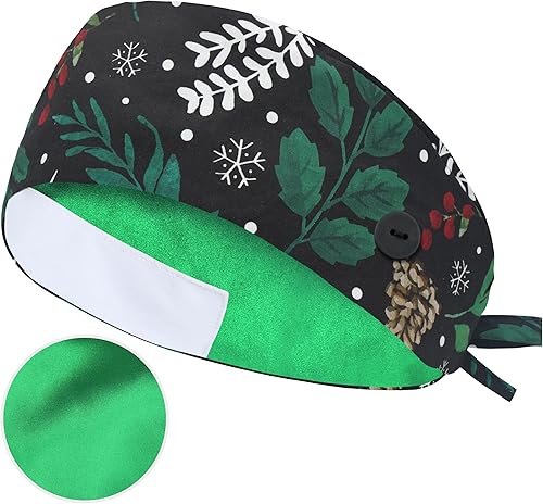 Miniatura 73 de QBA Adjustable Working Cap with Button, Cotton Working Hat Sweatband, Elastic Bandage Tie Back Hats for Women & Men, One