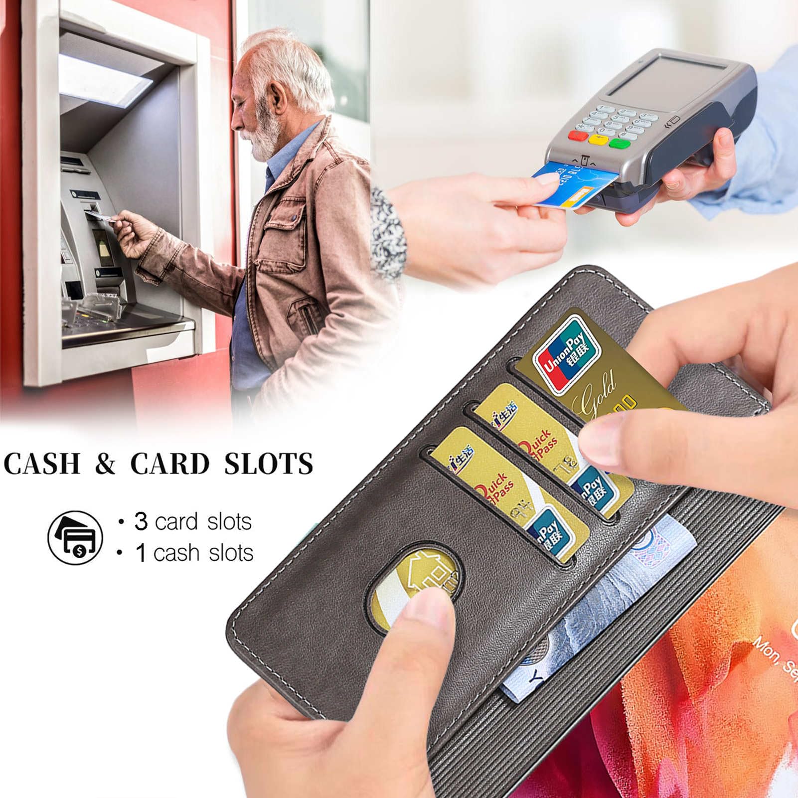 Custodia In Pelle Con Portafoglio Per Xiaomi 11T / 11T Pro - Flip Cover Con Slot E Supporto