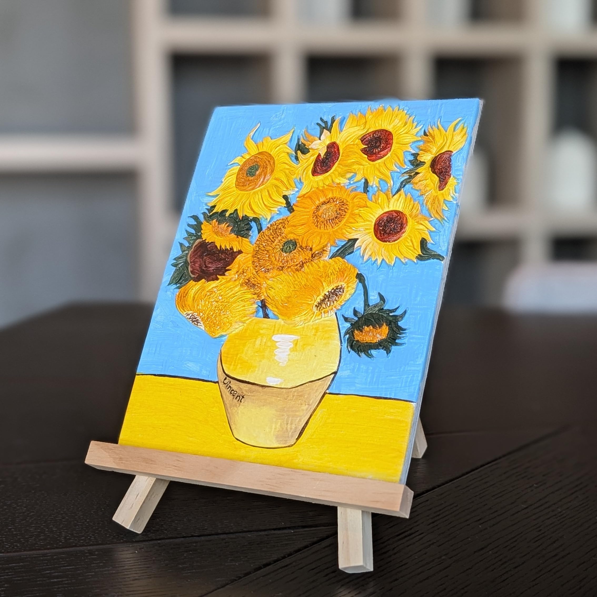 Amazon.co.jp: 名画で立体アート/ゴッホ「ひまわり」/準備不要/絵の具