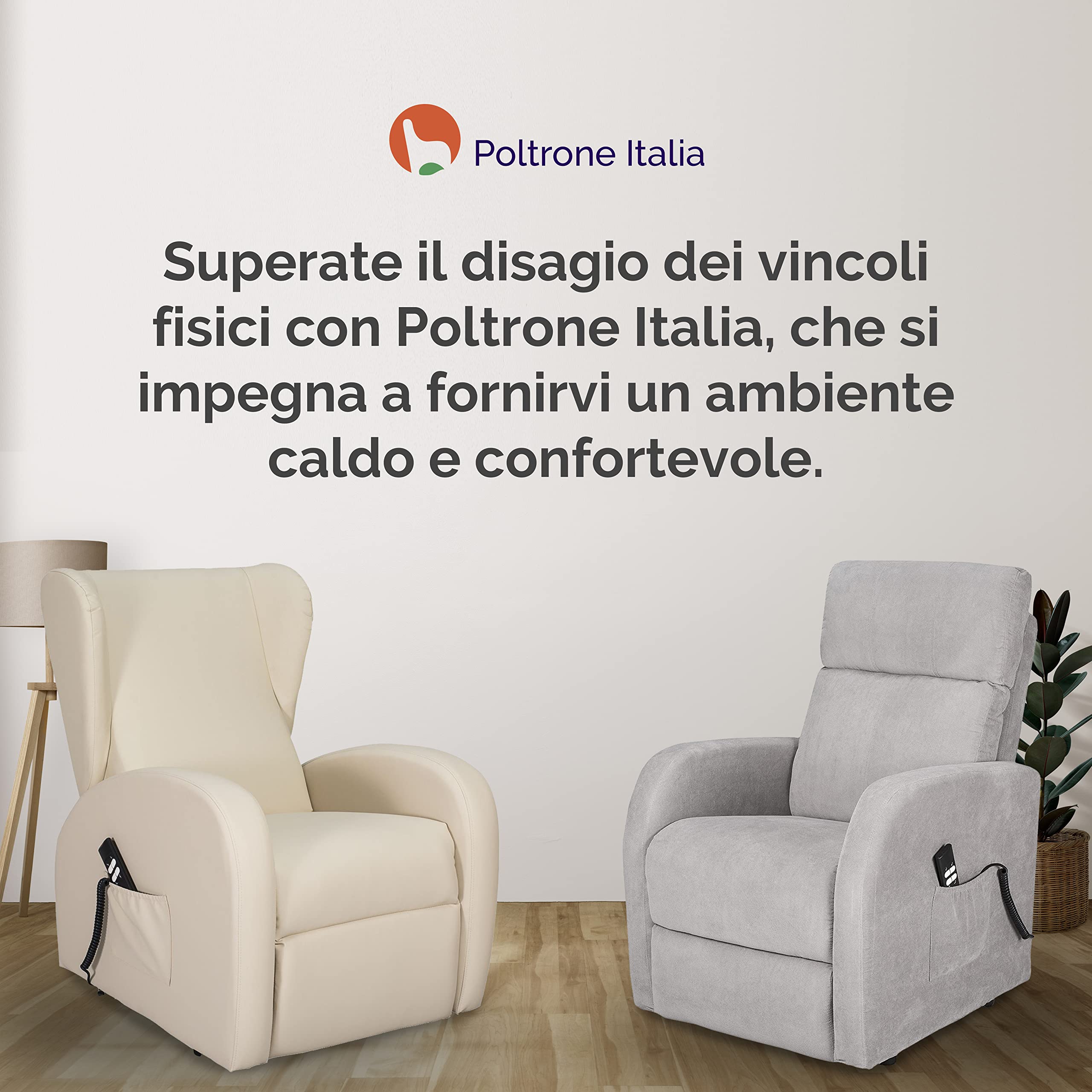 POLTRONE ITALIA Angela 2 Moteurs Fauteuil releveur Relax Dispositif Médical système de Roue Doux siège à Micro-Ressorts résistant aux Taches fauteuils inclinables Bleu Denim
