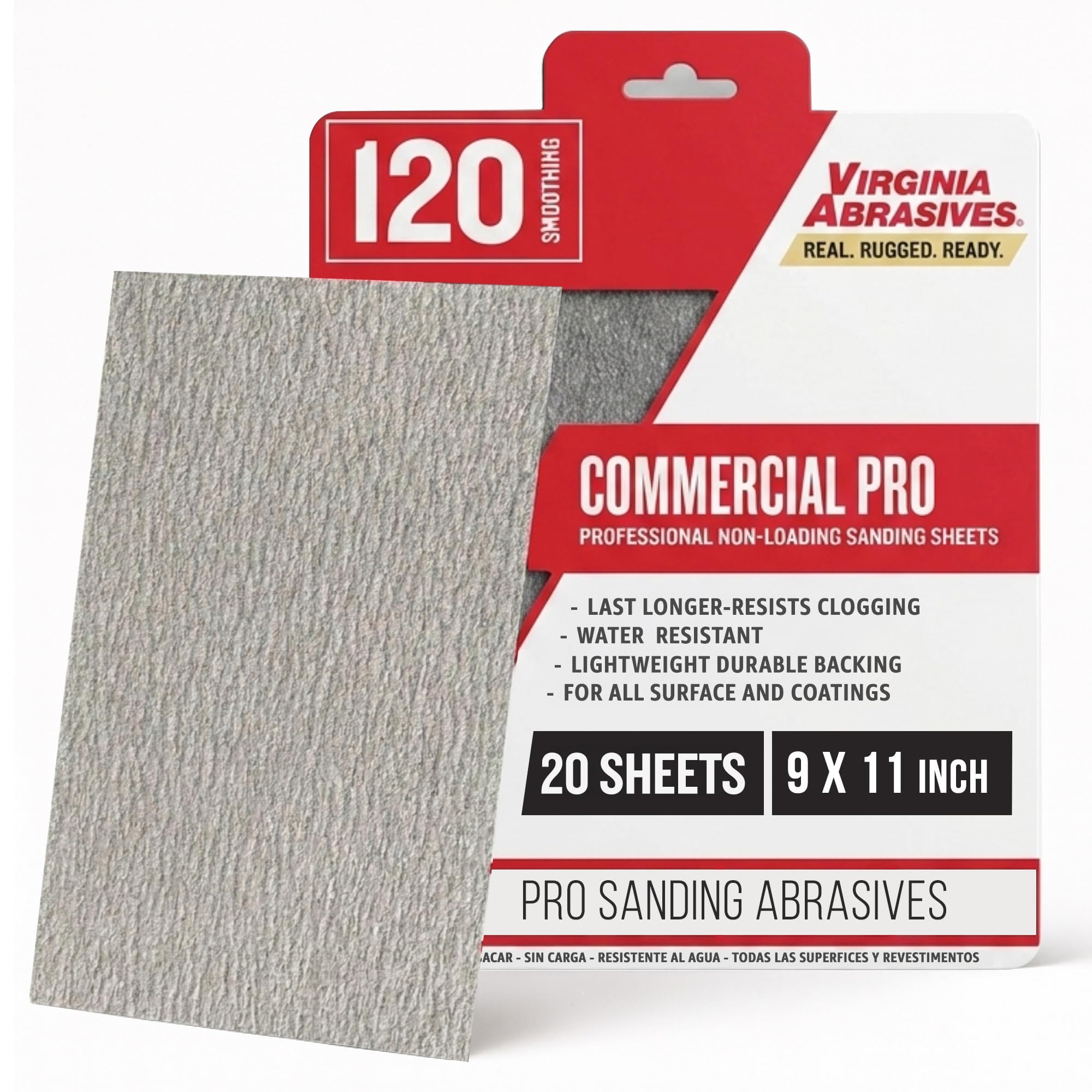 Commercial Sandpaper Sheets - 220 Grit, 20 Pack -12