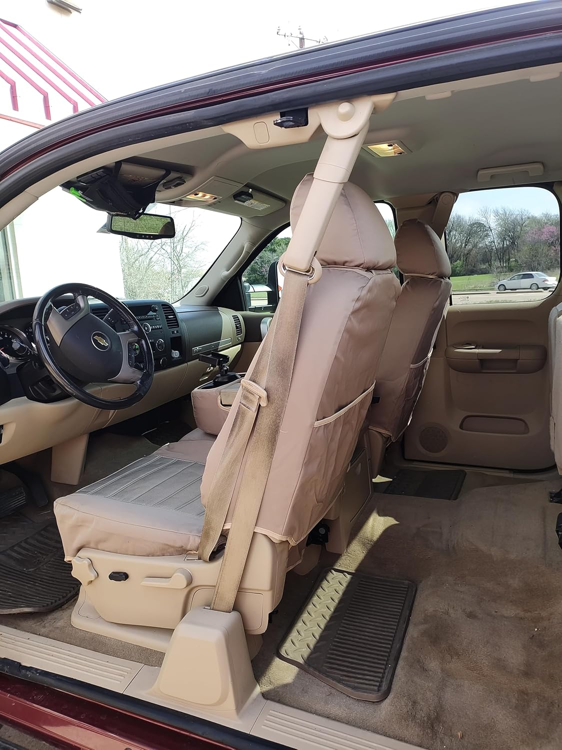 Durafit Seat Covers C1127-X3/Q3 - Chevy Truck/Pickup Silverado, Avalanche and GMC Sierra LT 40/20/40 Custom Seat Covers Made in Tan Automotive Twill Seat Covers.
