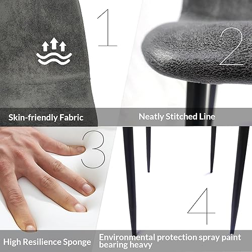 Miniatura 4 de LUMISOL Juego de mesa de comedor para 4, juego de mesa de comedor de mediados de siglo con patas de metal y tablero de madera de fibropanel de