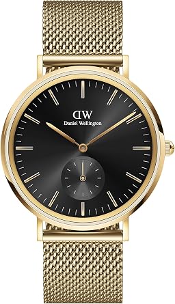 Daniel Wellington DW Mens Classic Multi-Eye 40 Evergold G Onyx Classic Watch, Luxury Watch, Elegant, Popular, Mesh Gift