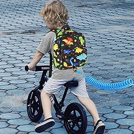 Accmor Toddler Backpack Leash, Cute Kids Backpack with Anti Lost Wrist Link, Mini Child Backpack Leash Baby Walking Harness for Travel, Small Dinosaur Backpack Tether for Boys Ages 1-3