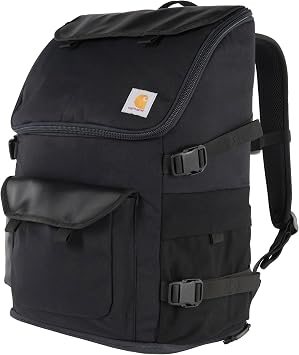 Carhartt Unisex's 35l Nylon Workday Backpack, Durable Water-Resistant Pack with 15" Laptop Sleeve and Adjustable Shoulder Straps, Black, One Size