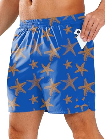 NORTHYARD Mens Swim Trunks 5" Beach Swim Shorts Quick Dry Bathing Suit with Mesh Liner Packable