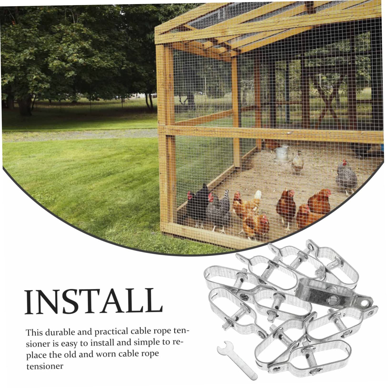 10 Piezas Tensores de Alambre Resistentes y Duraderos Tensor de Cable para Fijación Segura Jardinería Toldos y Vallas Diseño de Alta Resistencia Anticorrosión