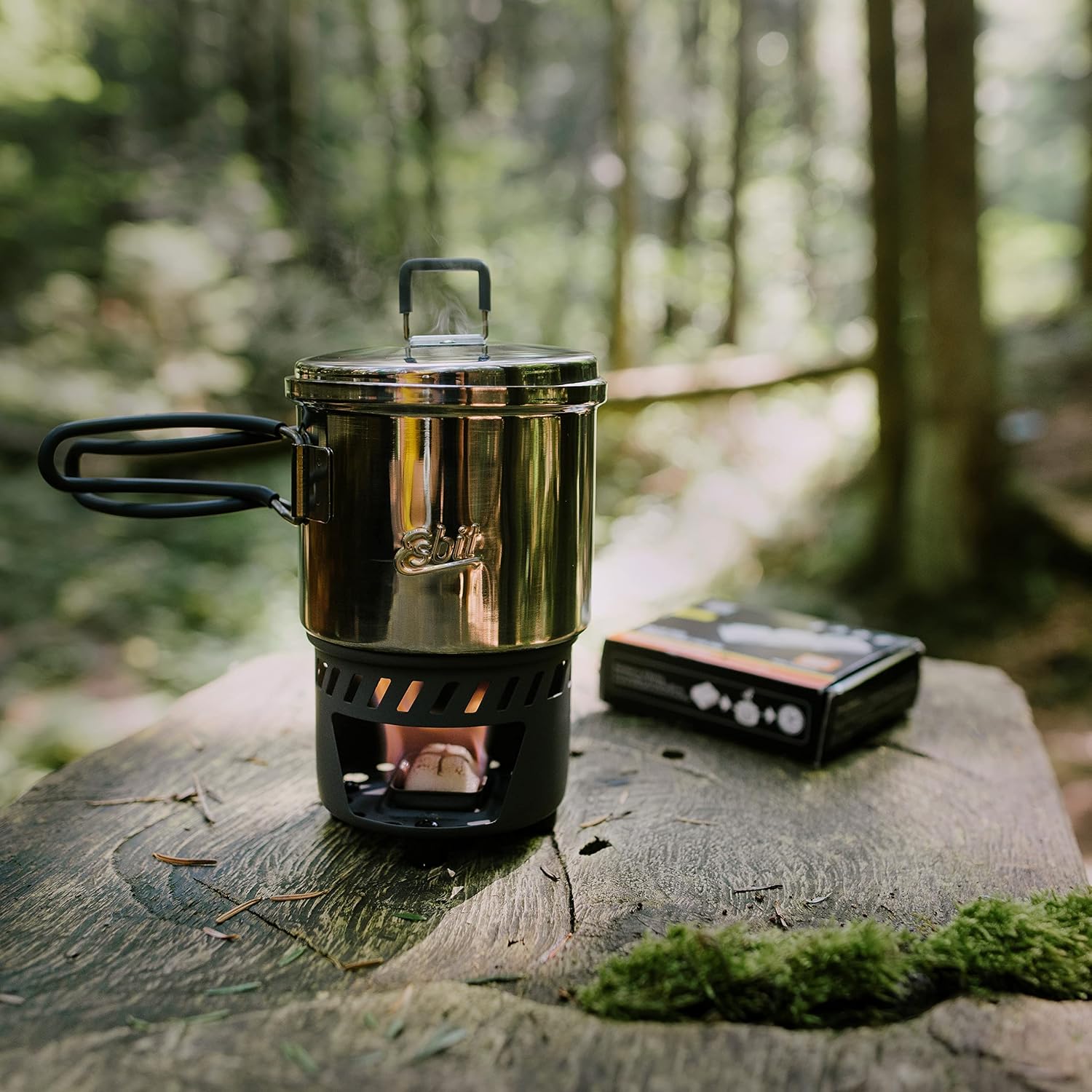 Esbit Cookset for solid fuel | Light Weight & Compact Packsize |Camping, Backpacking, Hiking | Outdoor kitchen