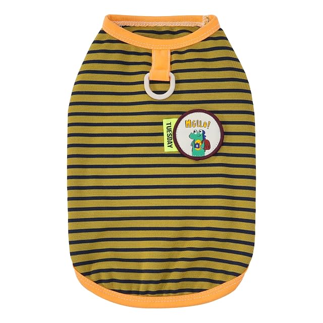 Izefia Camisetas para Perro Ropa a Rayas Transpirable Elegante Fresca Chaleco De AlgodÓN De Verano Camiseta…
