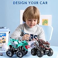 Vista 5 de JOYIN Kids Craft Kit Build & Paint Your Own Monster Car Art & Craft Kit DIY Toy Set Make Your Own Monster Friction Powered Truck, Presents for Kids