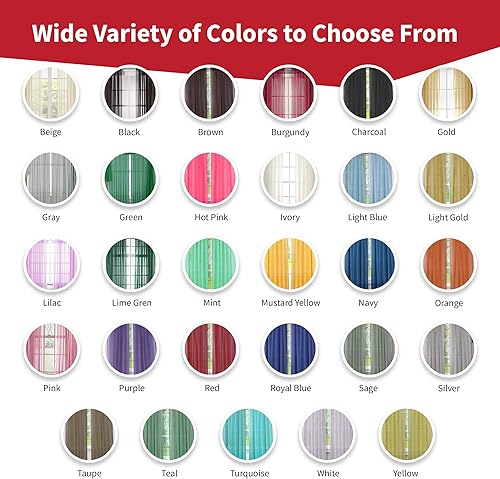 Miniatura 8 de Sapphire Home Cortina transparente para ventana, 2 paneles de cortinas para ventana con bolsillo para barra, cortinas transparentes de gasa de 84