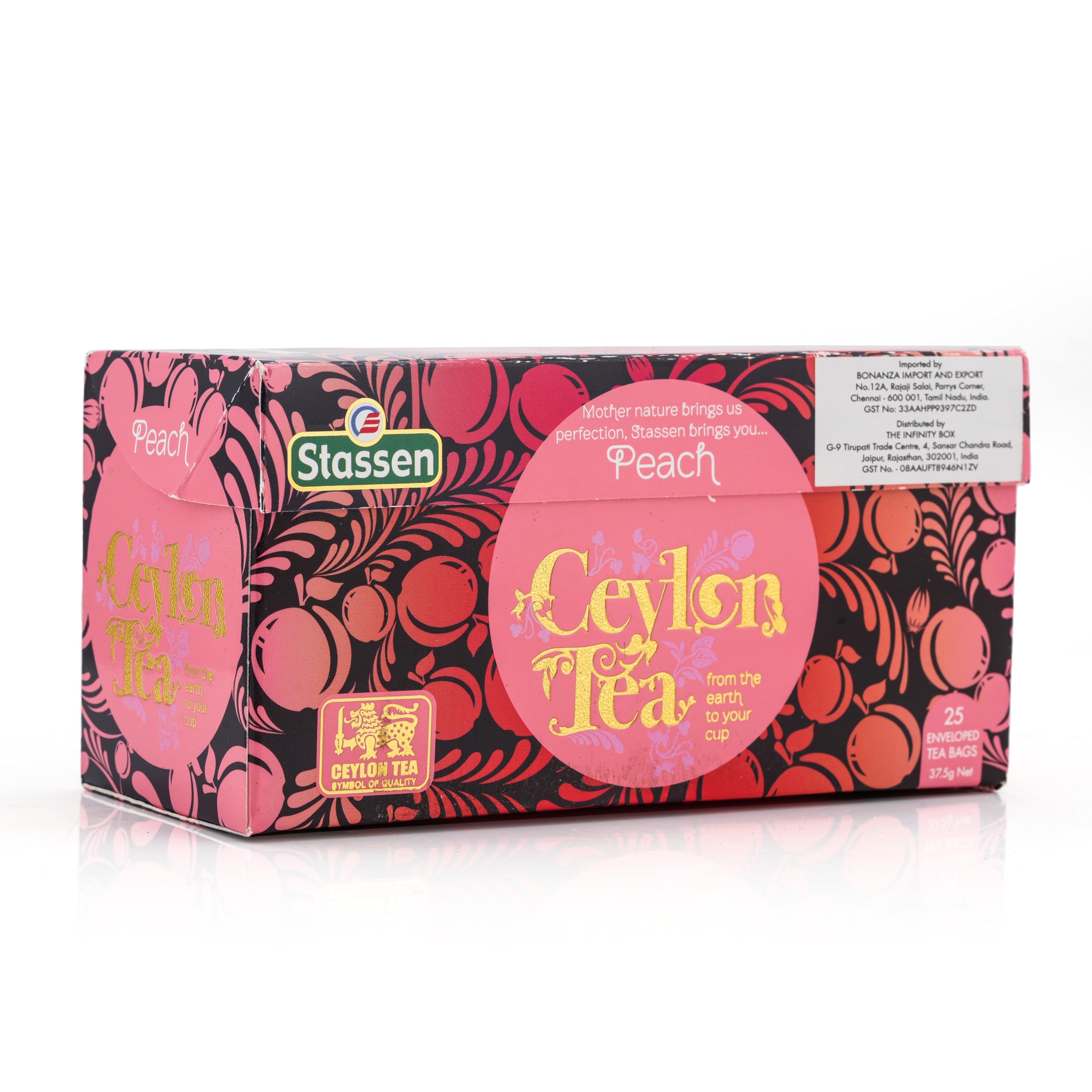 TIB The Infinity Box Pure Ceylon Peach Tea – 25 Tea Bags | Aromatic & Fruity Black Tea | Refreshing & Flavorful | Pack Of 4 - Image 7 thumbnail