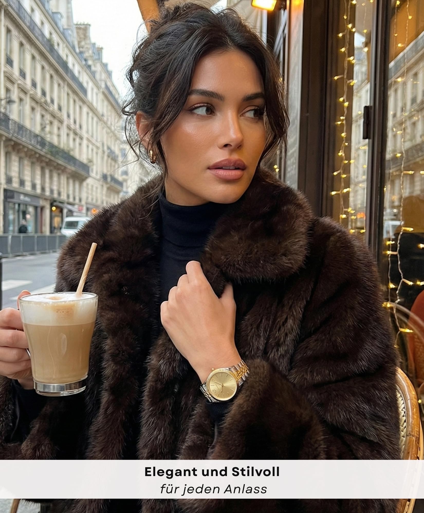 L'AMORE MILANO Damenuhr Weihnachten Frauen - Hochwertige Armbanduhr Damen in Rosenbox - Geschenke für Freundin, Mama - 32mm Damen Uhr Gold