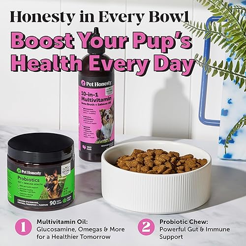 Miniatura 4 de Pet Honesty - Suplemento multivitamínico líquido para perros con aceite de salmón, para alivio de la picazón por alergias, para la digestión y la