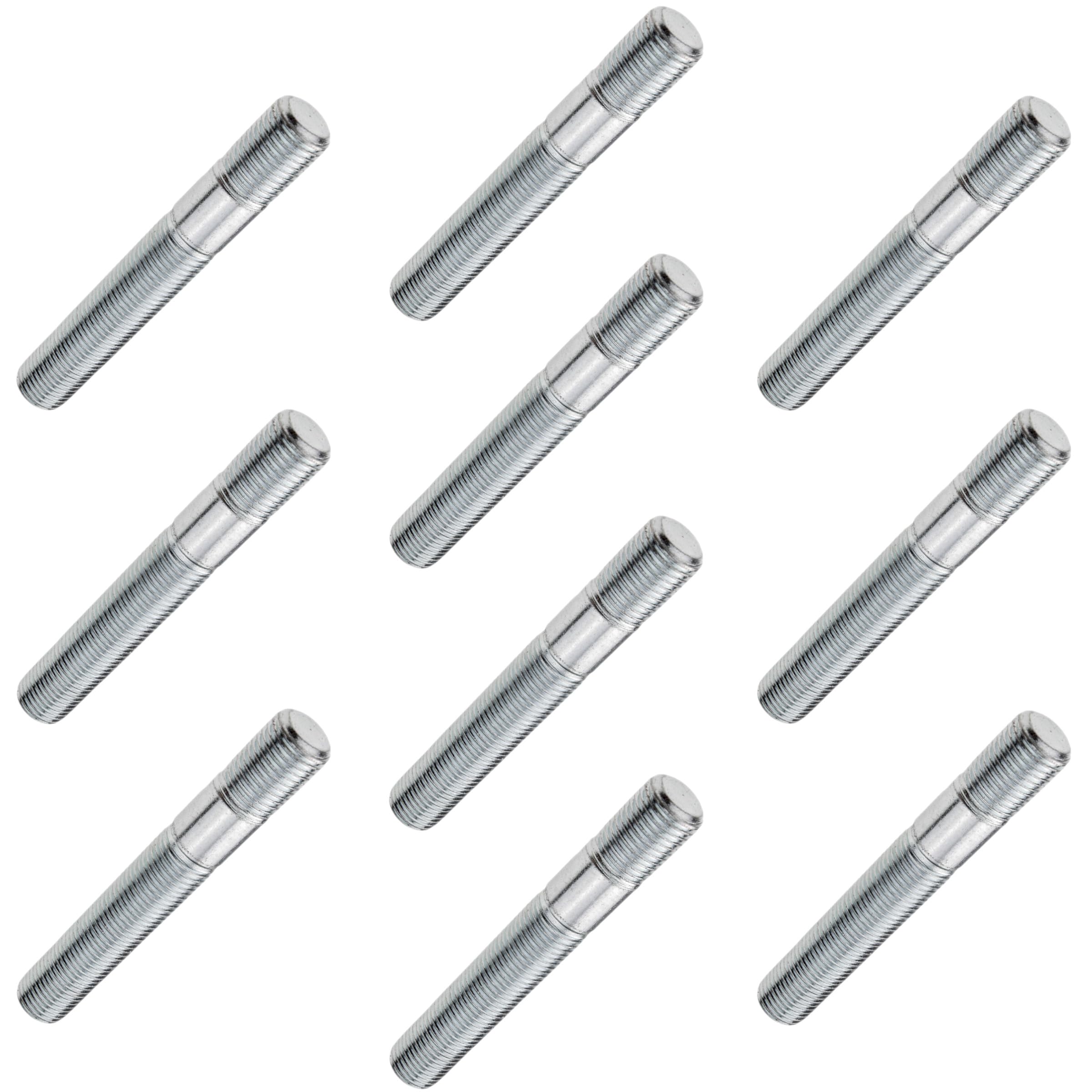 Bullone filettato doppio M12 x 1,5 x 80 mm, zincato per fissaggio dado 10,9 (20)