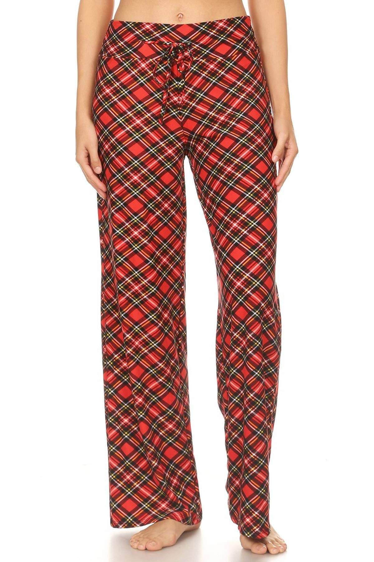 Leggings Depot Women's Wide Leg Drawstring Pajama Pants for Lounge, Sleep