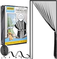 Vista 21 de AUGO - Puerta de malla de fibra de vidrio magnética - Autoadhesiva, resistente, partición de malla manos libres que mantiene alejados los insectos