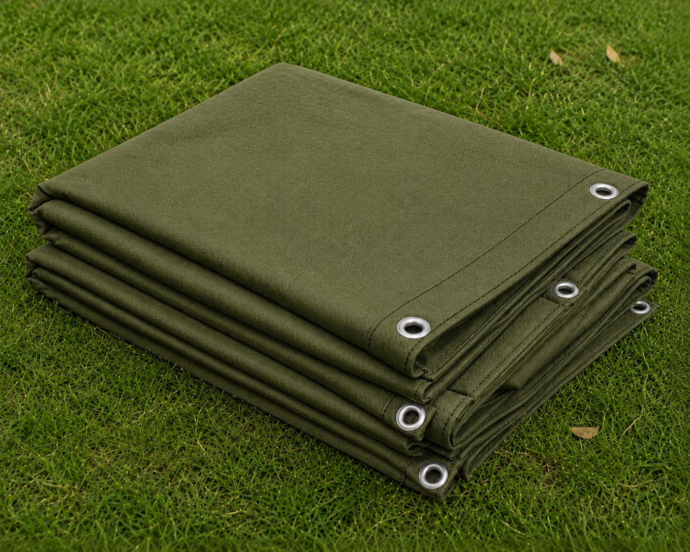 Shumaxx Tarpaulin 500gsm Heavy Duty Canvas Cotton Tarpaulin Tarp Outdoor Waterproof Dustproof Basha Boat Truck Cover Firewood cover Roof patch Furniture Pool Cover Rain shelter (Olive Green 2M X 3M)
