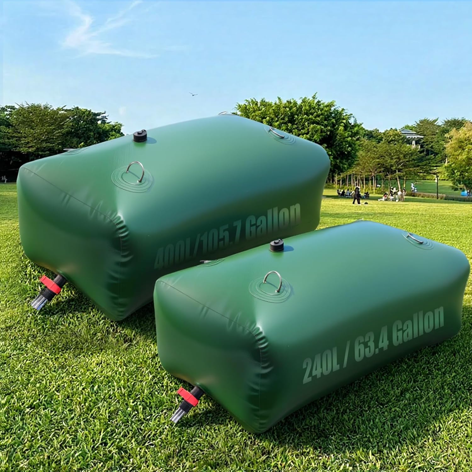 240L / 400 L Water Storage Bladder, Foldable Portable Water Bladder Tank, Large Capacity Water Bag Container for Camping, Truck, RV, Emergency, Outdoor