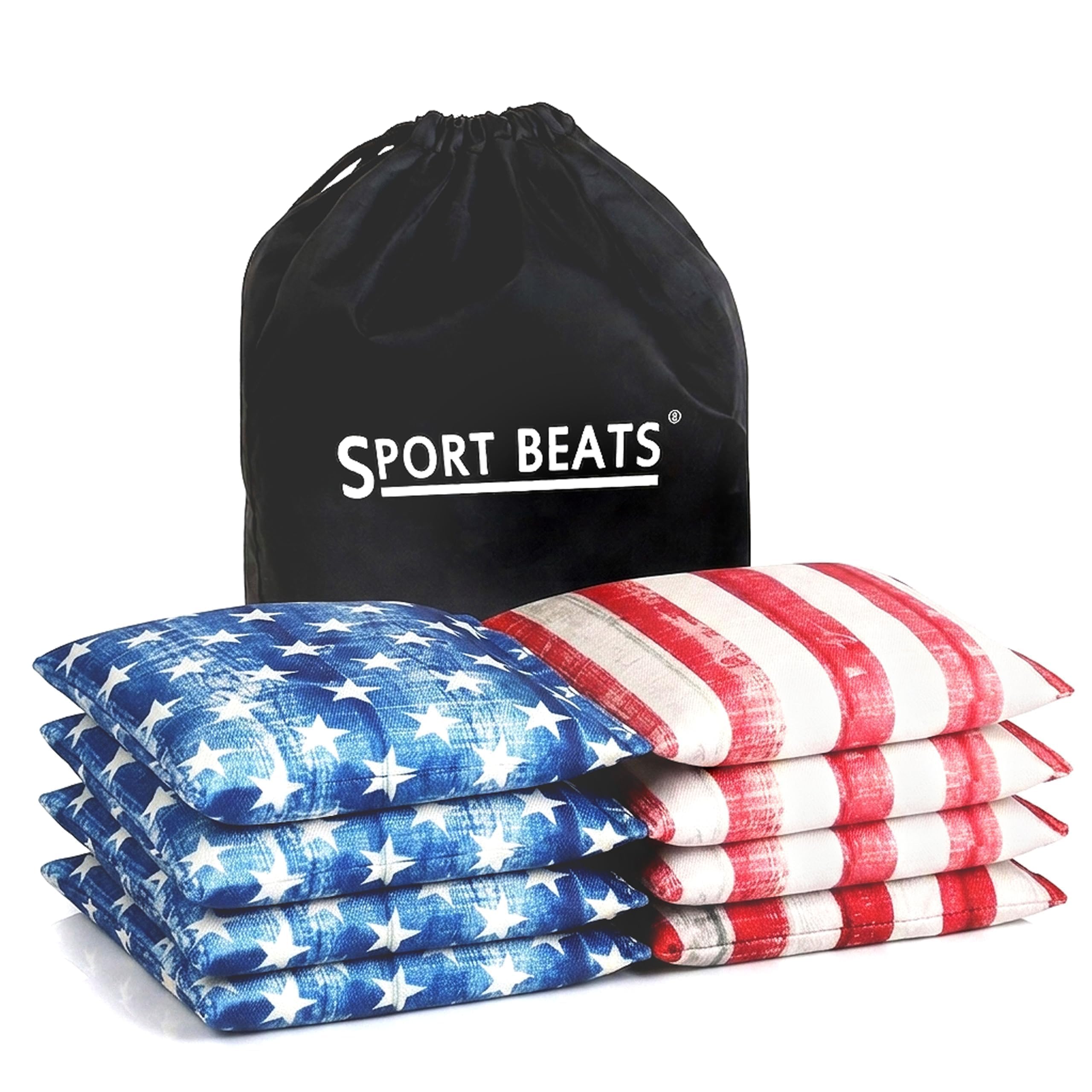 SPORT BEATS Cornhole Bags Set of 8 - Regulation 6"x6" 14-16 oz