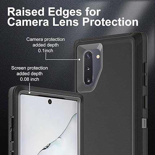 Miniatura 3 de YKHJKLEC Funda para Samsung Galaxy Note 10, grado militar, a prueba de golpes, caídas y polvo, con 2 protectores de pantalla de poliuretano