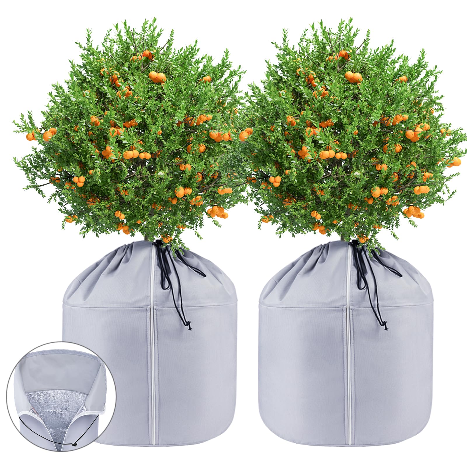 NUTKIT 2 Packs Plant Fleece Frost Protection, 45 x 55 cm Plant Covers
