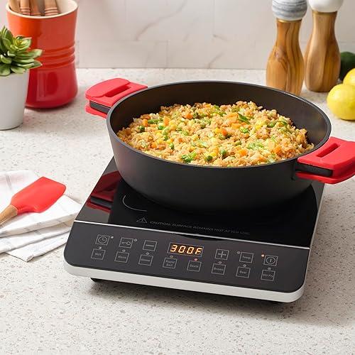 Miniatura 2 de Zavor Onyx - Placa de inducción, quemador eléctrico con 8 botones de inicio rápido, quemadores de bajo consumo para cocinar hasta un 50% más rápido,