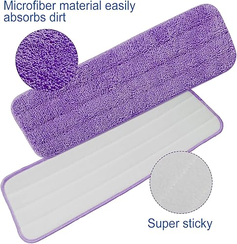 Miniatura 3 de Paquete de 40 almohadillas de limpieza de microfibra, lavables a máquina, cabeza de repuesto para mopas húmedas y secas, almohadilla de repuesto