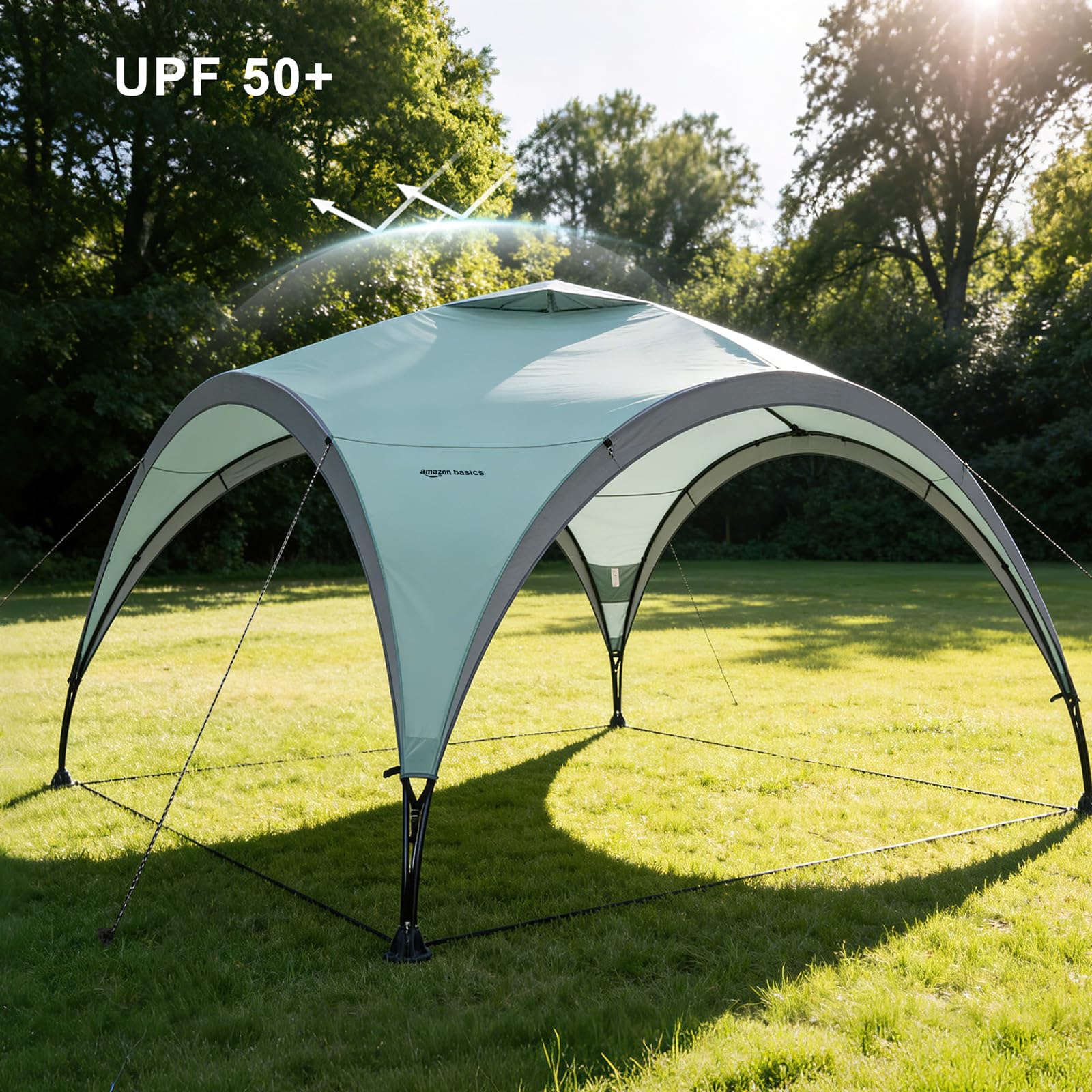 Amazon Basics Cenador/ Carpa Plegable para jardín, playa y eventos, 3.65 x 3.65 m, verde claro