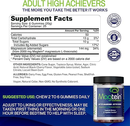 Miniatura 3 de Magtein Magnesium L-Threonate 120 cápsulas, gomitas para adultos, 150 unidades, vitamina D3 K2 30 cápsulas - Paquete