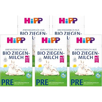 HiPP PRE initial milk from organic goat milk 5 x 400 g from birth with GOS only lactose A2 beta casein particularly easy to digest