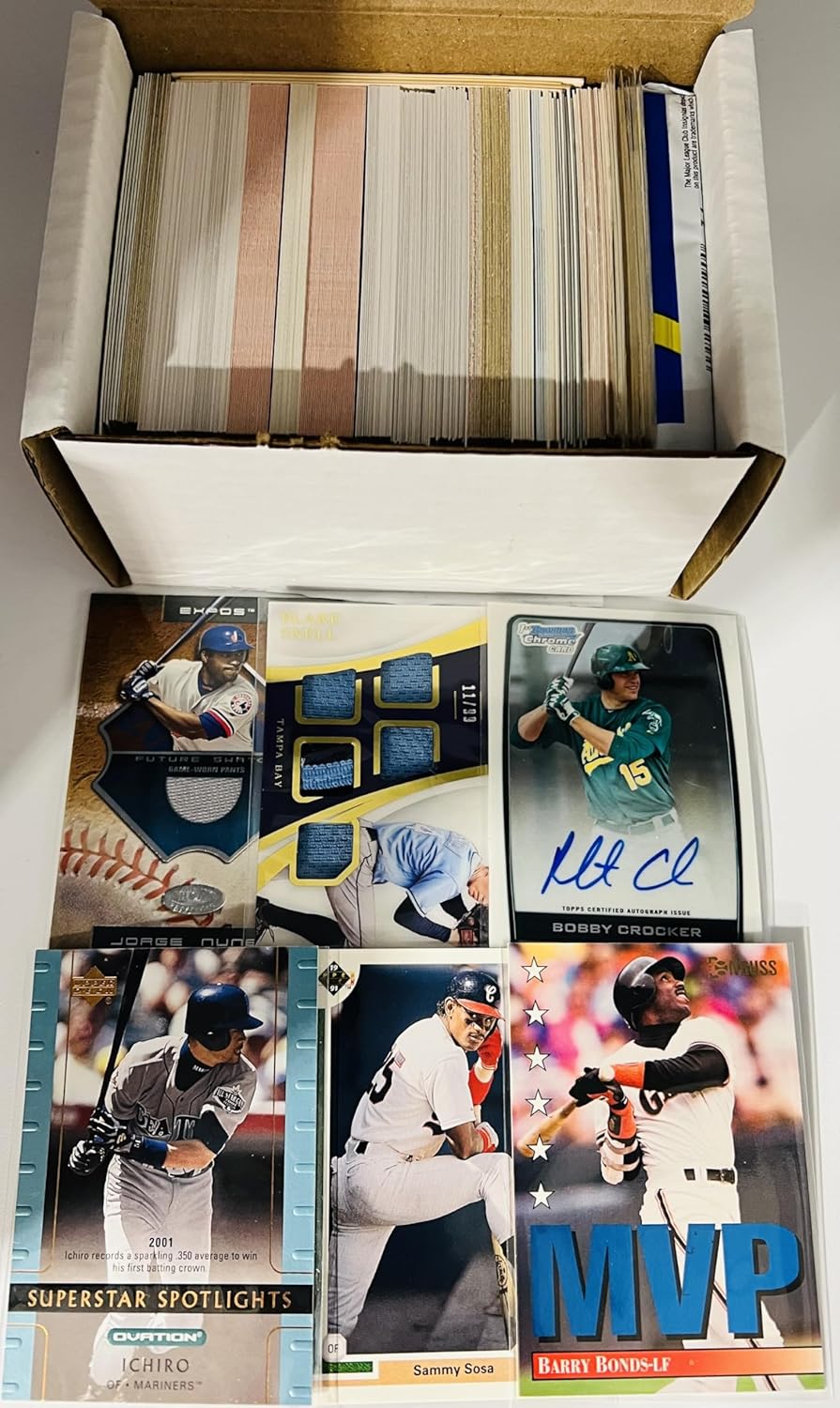 MLB Baseball Card Relic Jersey Autograph Hit Box w/ 300+ Cards & 3 Relic Autograph or Jersey Cards Per Box