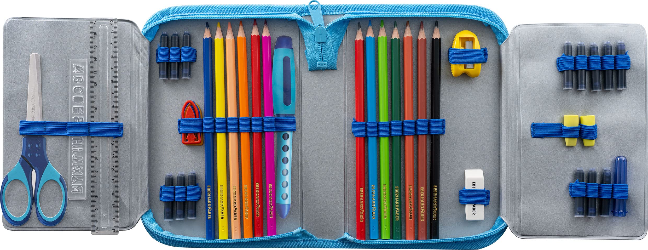 Eberhard Faber 577558 - Piórnik pies, wypełniony 42 przyborami do pisania, etui szkolne