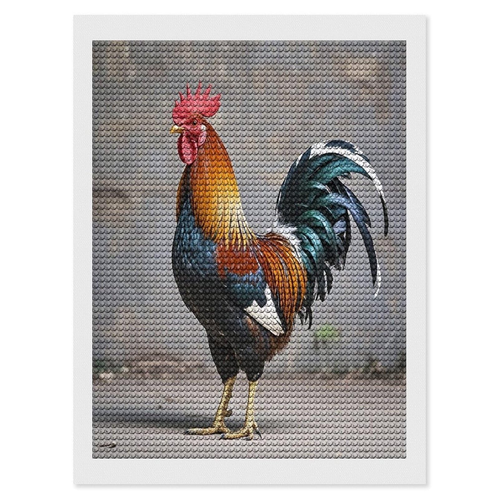 FekiLoot Rooster Diamond Painting Kits for Adults Round Paint with Diamonds Pictures Gem Art Painting Kits Personalized Diamond Art Full Drill for Beginners Home Wall Decor