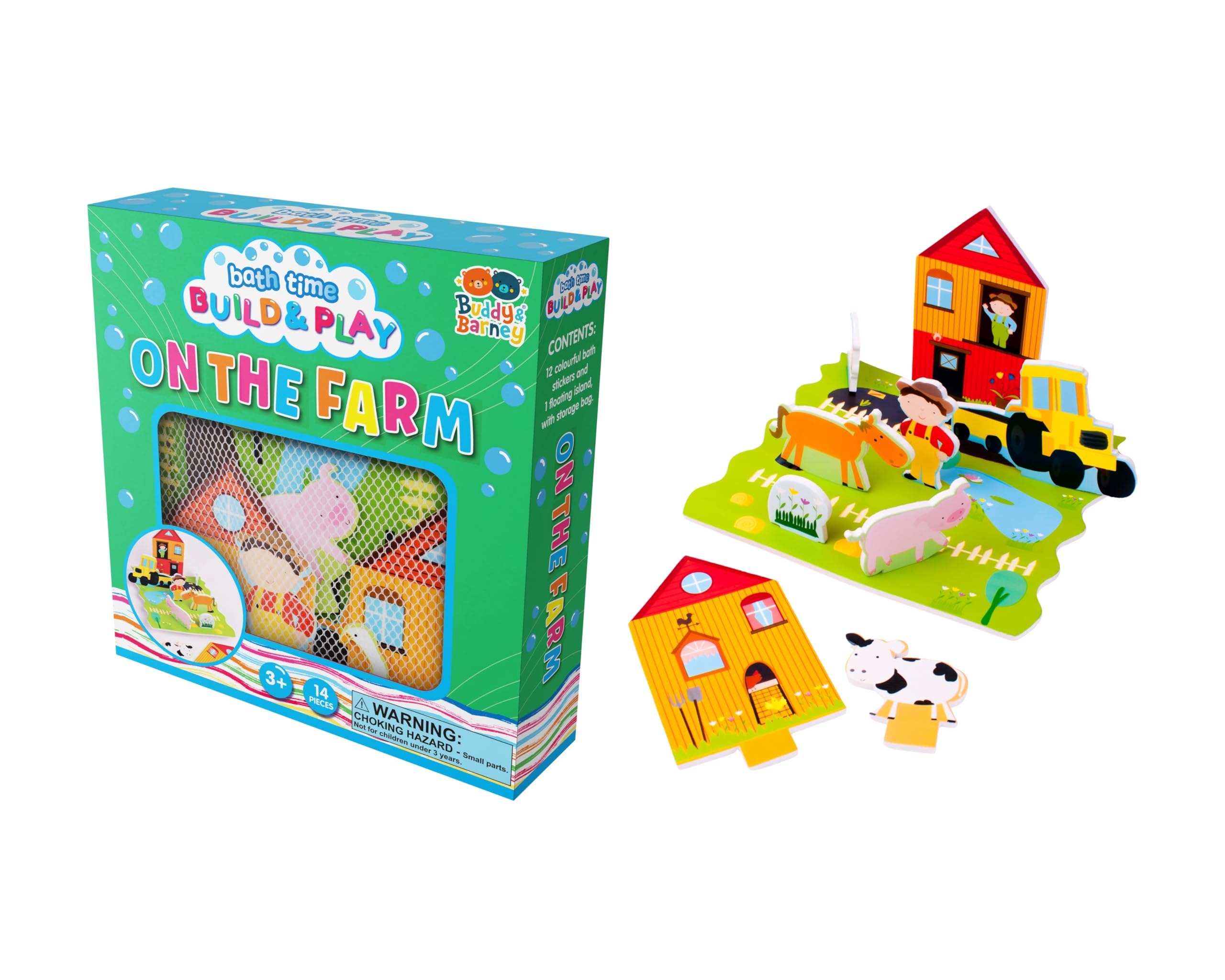Buddy & Barney Bath Time Build & Play - Farm, Multicolored, Small to Medium - Image 2