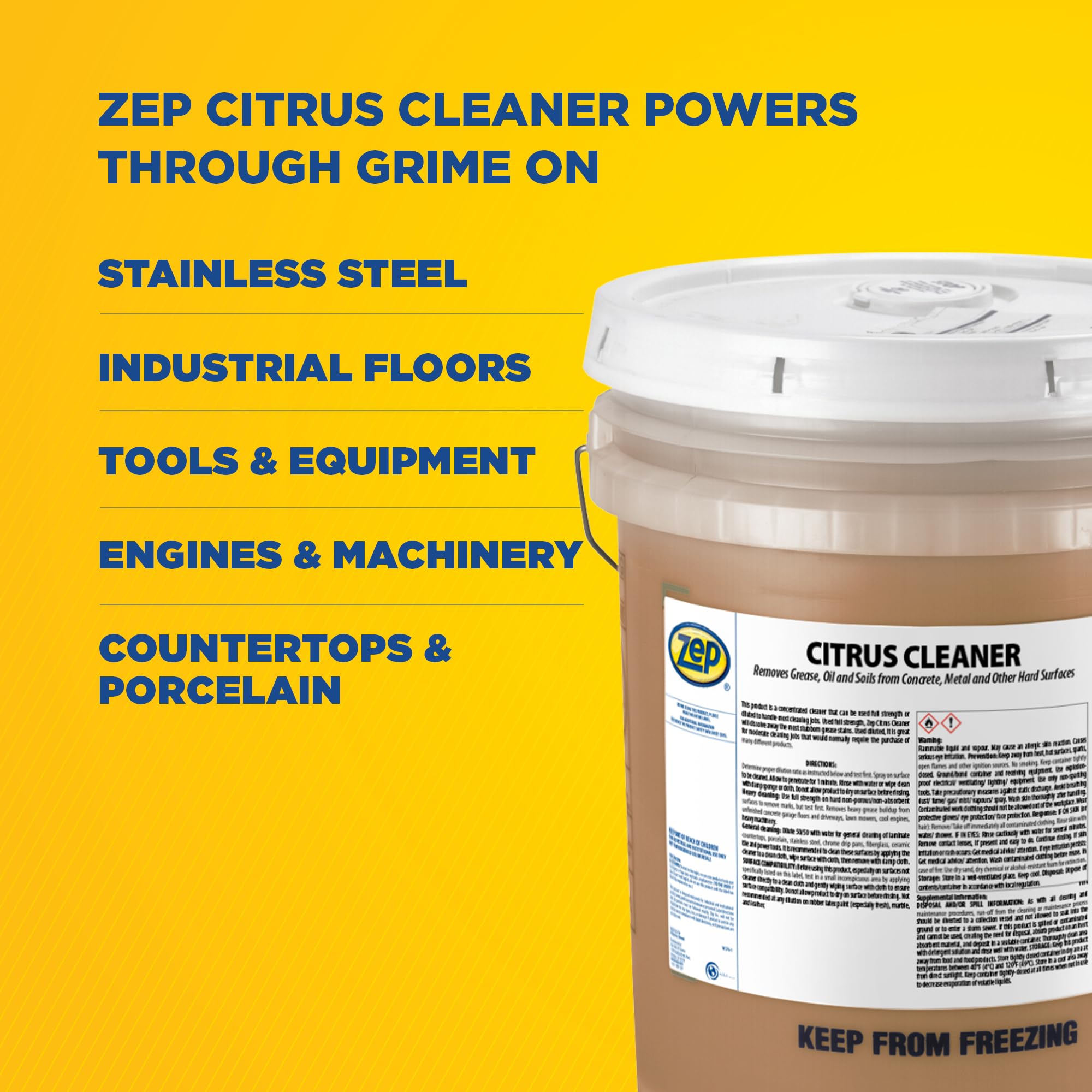 Amazon.com: Zep Citrus Cleaner and Degreaser - 5 Gallon (1 Unit