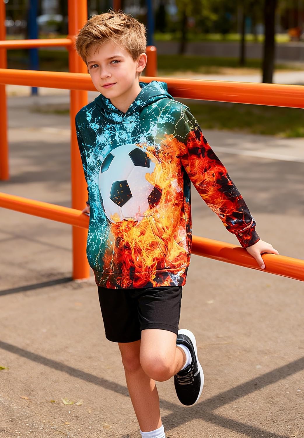 Idgreatim Kids 3D Graphic Pullover Hoodies Warm Thick Hooded Sweatshirt for Boys Girls 6-16 Years - Image 5