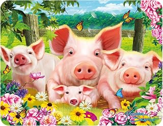 Magnet - Pig Pen from Deluxebase. Lenticular 3D Farm Fridge Magnet. Magnetic Decor for Kids and Adults with Artwork Licensed from Renowned Artist, Michael Searle