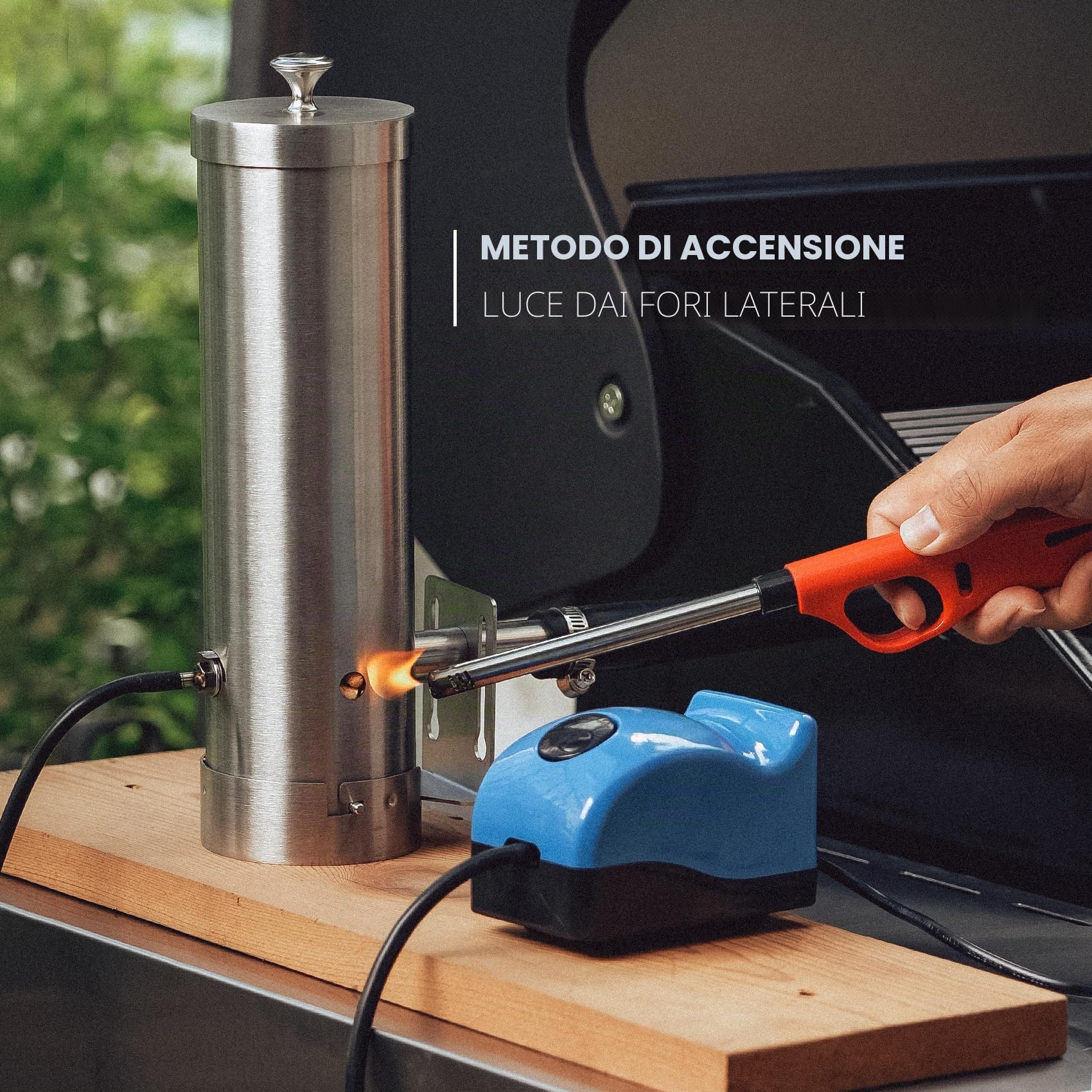Generatore di affumicatore per affumicatura fredda e calda/calda, trucioli di legno per barbecue a gas