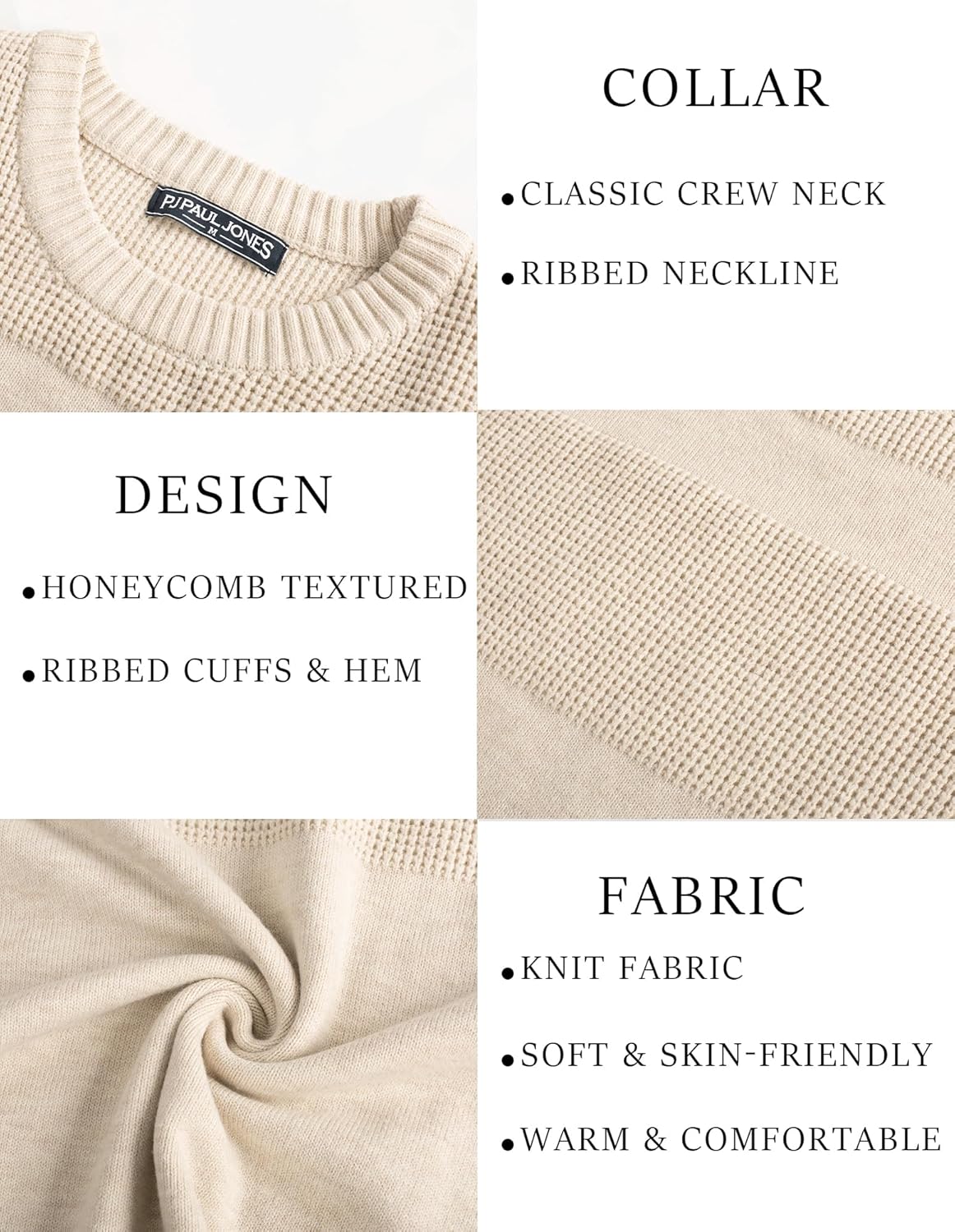 PJ PAUL JONES Mens Sweater Casual Crew Neck Pullover Textured Knit Sweaters - Image 5