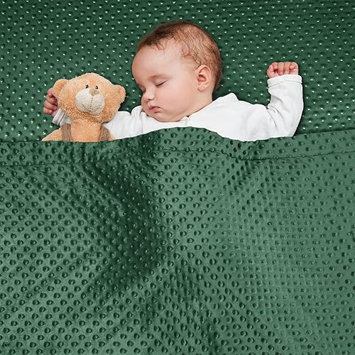 Miniatura 6 de Minky - Manta de bebé para niños y niñas, neutra, 40 x 50 pulgadas, suave y ligera, manta de microforro polar con doble capa, respaldo de puntos,