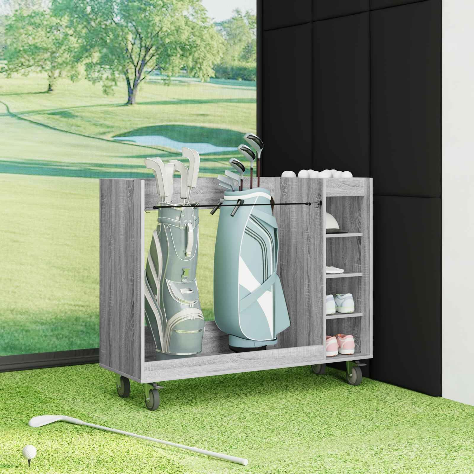 Gecheer Golf-Schrank Uni Grau, 120 x 45 x 98 cm, Holz, Stauraum für Golfzubehör, für Garage und Wohnraum