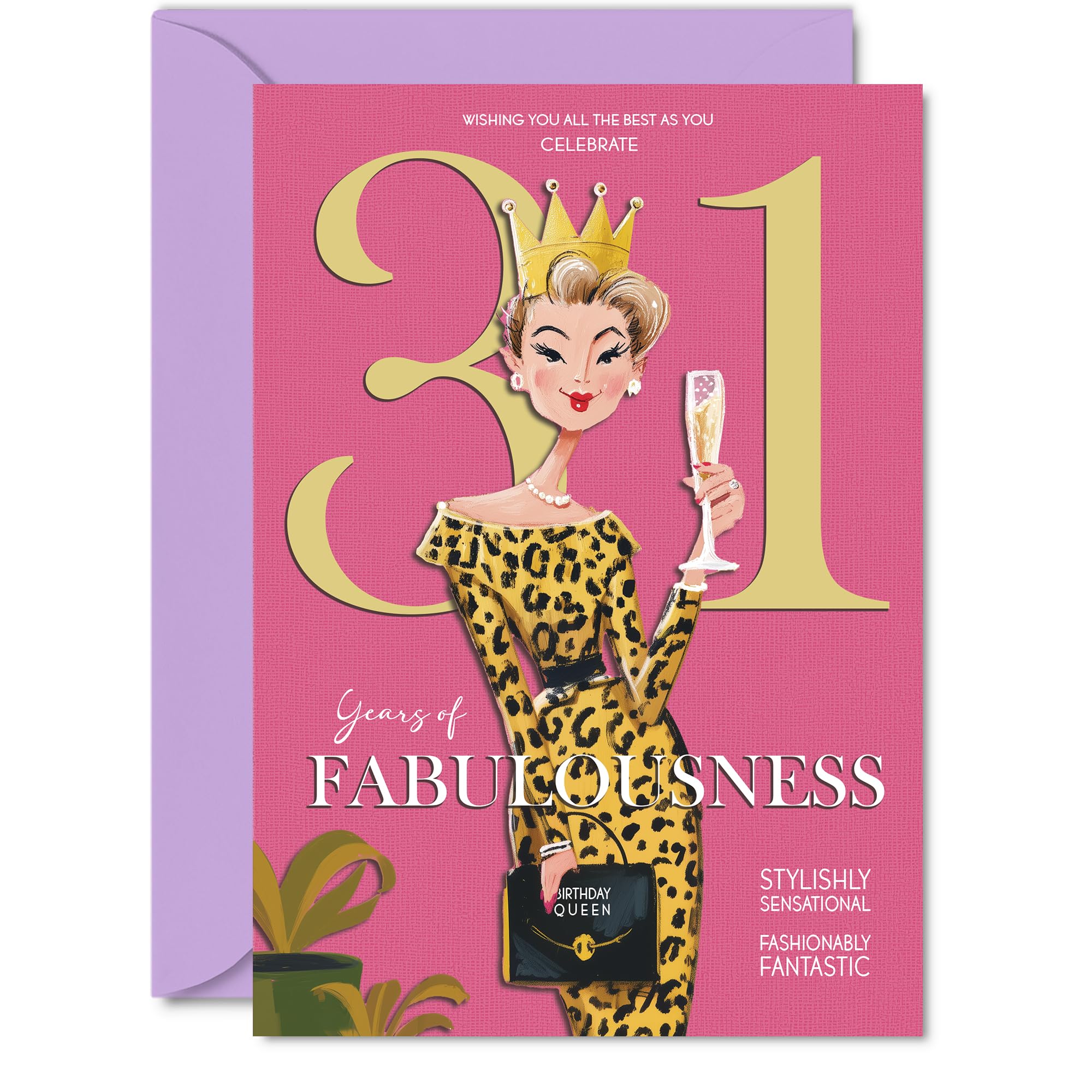 31st Birthday Cards for Women - Years Of Fabulousness - Happy Birthday Card for 31 Year Old Woman Neighbour Wife Colleague Friend, A5 Bday Greeting Cards