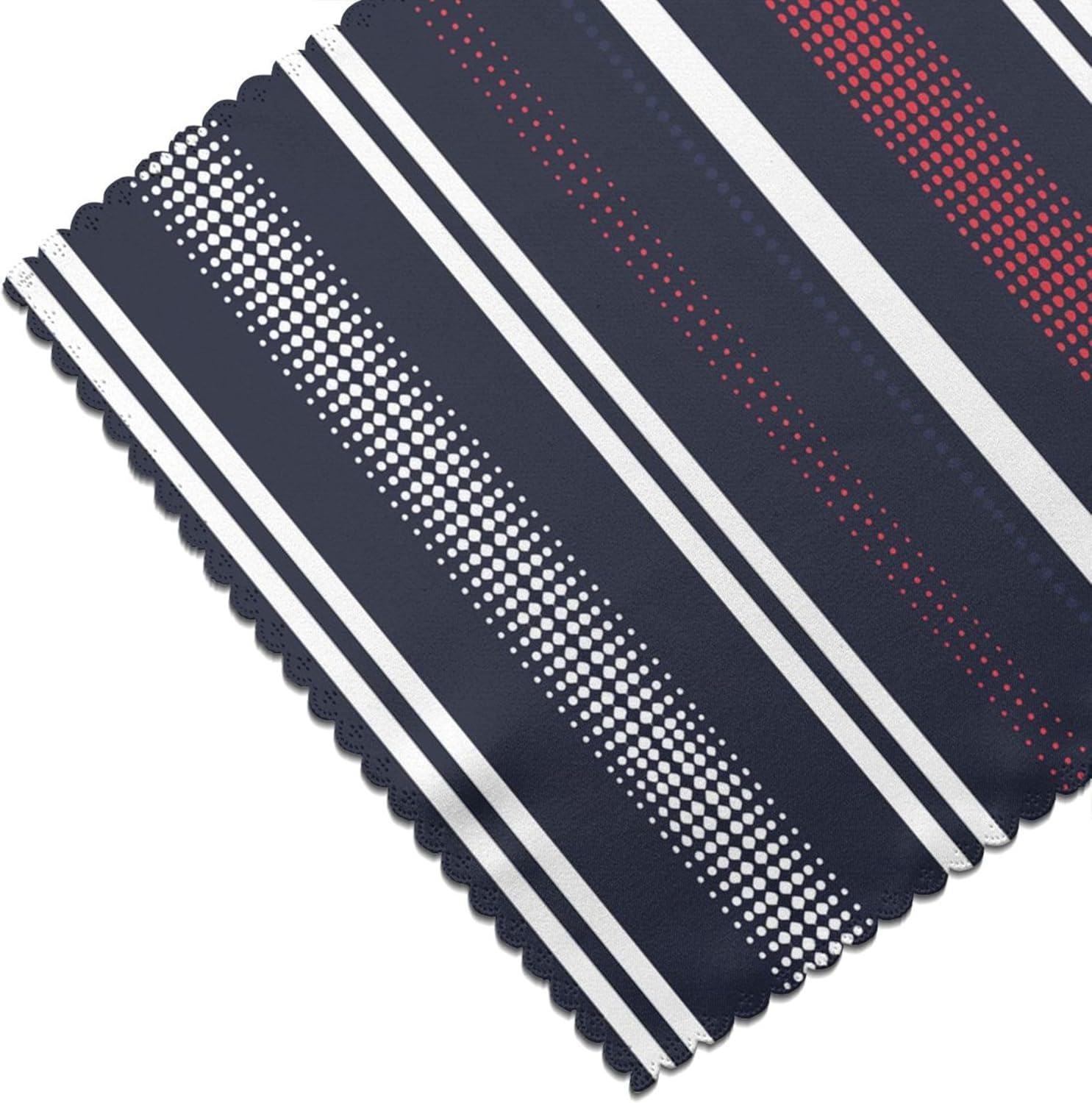 Cloth Placemats Set of 6, Thin Polyester Cloth Placemats Navy Blue Pixel Stripes Placemats, Kitchen Table Mats Non-Slip Placemat for Kitchen Dining Table