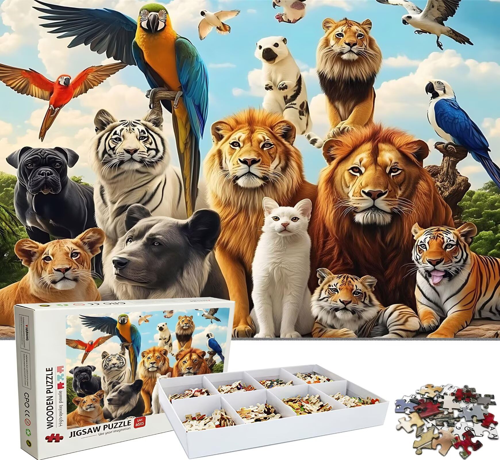Puzzle 4000 Teile, Holzpuzzle Erwachsene - Impossible Puzzle 141.5 x 87.5 cm niffliges Denkspiel & Denksport für Frauen & Männer, Familienspiel für Spieleabende, Geschenk für Frauen Tier Wald w0-172