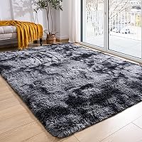 Vista 53 de Alfombras Softlife para dormitorio de 4x5.3 pies, alfombra de área púrpura para sala de estar, alfombras peludas súper suaves para dormitorio