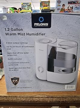 Warm Mist Humidifier by Pelonis, 1.2 Gallon, White